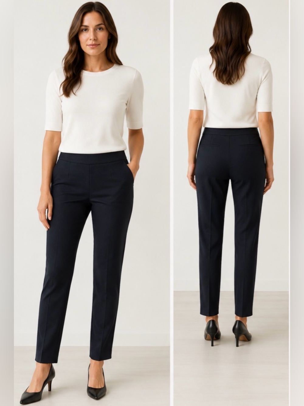 Kit and Ace Dark Grey-blue Dress Pants - Slim Taper 10